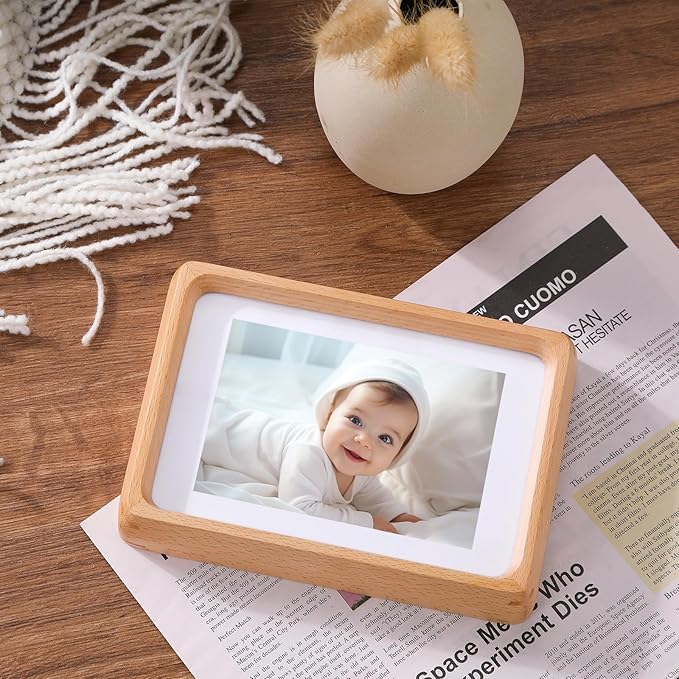 Kattepote Wooden Small Photo Frame 4x6 inch, Small Picture Frames Display 3x5 Inch with Mat or 6x4 without Mat, with High Clear Acrylic, for Landscape or Portrait Orientation, Wall-Mount & Tabletop