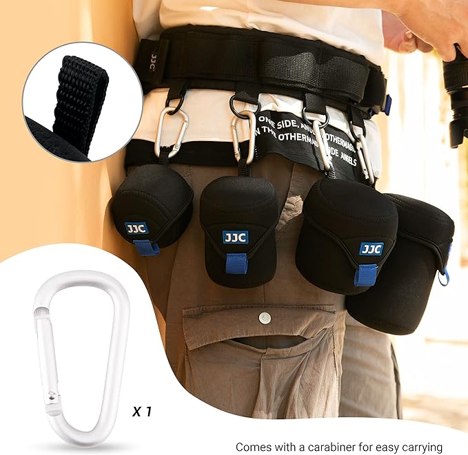 JJC Water Resistant Neoprene Camera Lens Pouch Case, Fold-Over Lens Bag for Mirrorless Lenses Up to 2.6 x 3.1(D X H) for Canon RF 50mm f/1.8, Sony FE 55mm f/1.8, Sigma 56mm f/1.4 etc.