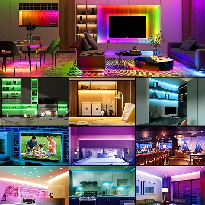 HOUHUI TV LED Lights 13Ft, RGB LED Strip Lights for 32-65in TV Backlight, App Control Strips Light Sync to Music, USB Bias LED Strip Lighting for Bedroom Home Room PC Monitor Gaming Lights Cabinet