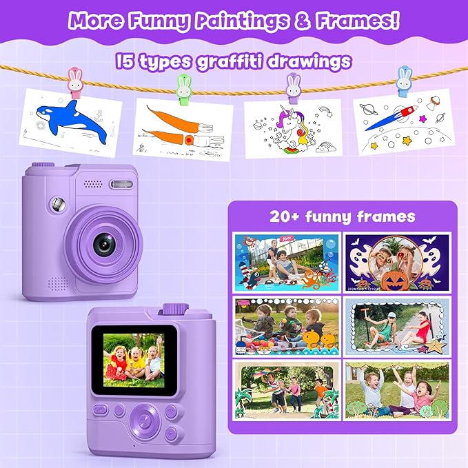 Kids Camera Gifts for Girls Boys - Christmas Birthday Xmas Gift for Girl Boy Age 3 4 5 6 7 8 9 10 11 12 Year Old - Instant Print Digital Toys Ages 3-5 6-8 8-12 Years Olds - Toddler Learning Kid Toy