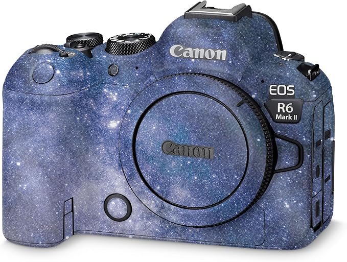 Glossy Glitter Camera Skin Compatible with Canon EOS R6 Mark II Camera (2022) - Blue Stars - Premium 3M Vinyl Protective Wrap Decal Cover - Easy to Apply | Crafted in The USA by MightySkins