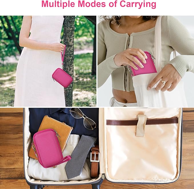 Canboc Carrying Case for KODAK EKTAR H35/ H35N/ KODAK Snapic A1 Film Camera, H35/ Snapic A1 Film Camera Bag, Zipper Mesh Pocket fits Film, Batteries, USB Cable, Rosered (Case Only)