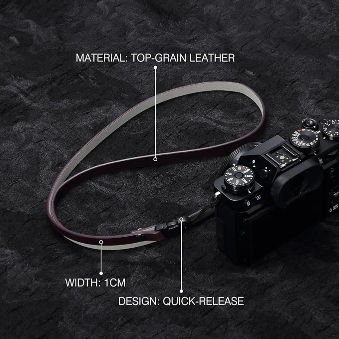 DBZZ Vintage Minimalist Leather Camera Neck Shoulder Strap For Ricoh GRIII GR3X GRIV For Leica X1 For Fuji X-half