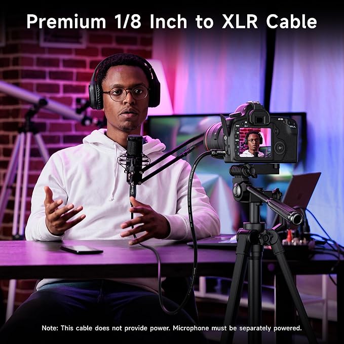 Cable Matters Unbalanced 3.5mm to XLR Cable - 6ft, Male to Female, 1/8 Inch to XLR Cable