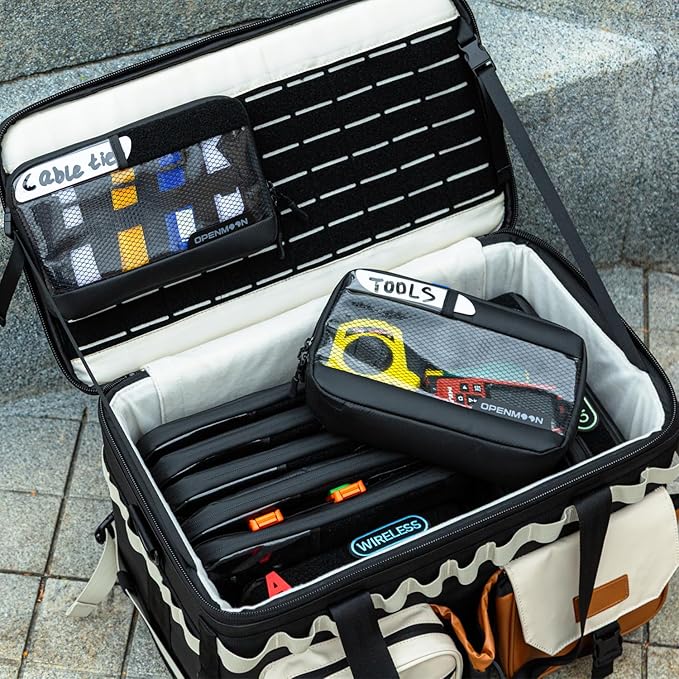 OPENMOON Translucent Electronics & Camera Accessories Bag - Cable organizer, Gear Accessory Pouch, Travel Camera Essentials (Small)