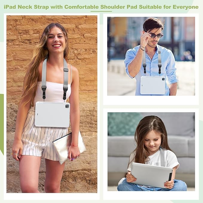 Universal Shoulder Strap, Removable Neoprene Padded Camera Strap, Adjustable Neck Lanyard for iPad, Binocular, Tablet Case, Camera, Luggage Bag (Dark gray Universal Shoulder Strap)