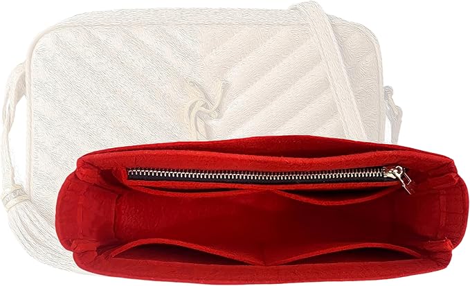 Divitize Premium Purse Organizer compatible with Lou Mini Camera Bag Organizer — Gold Zipper Perfect Fit, Durable Quality Felt, Full Coverage No Bulk, +24 Shades (For Mini Camera Bag, Geyser Blue)