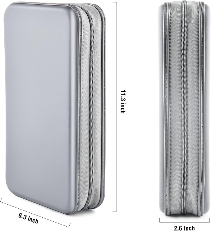 DVD Case, Bivisen CD Case Holder Wallet Binder 96 Capacity CD/DVD Cases Storage Holder Binder Organizer Wallet Book for Car Home Travel (Silver)