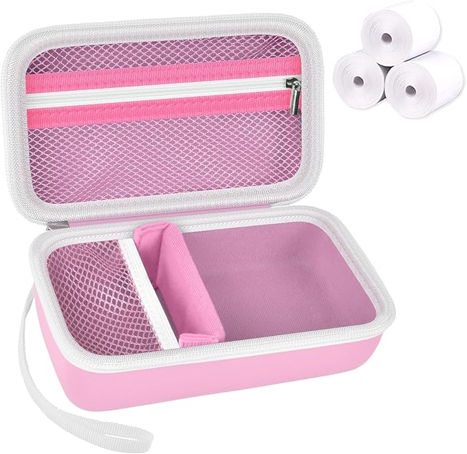 Grapsa Kids Instant Print Camera Case and 3 Rolls Instant Camera Refill Print Paper -Pink