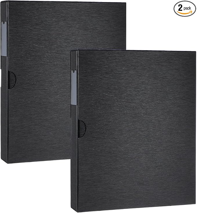 Affrolling 2 Pack Acid Free Film Protector Storage Box 3 Ring Negative Binder Preservers Portfolio Folder for Artwork Folder for 120 Film and 135 35 mm Negative