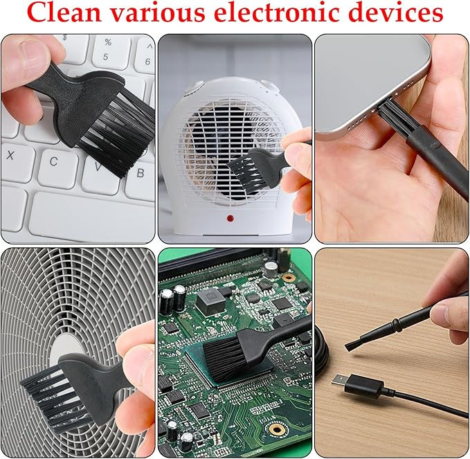 8 Pcs Mini Keyboard Cleaning Brushes Kit, Anti Static Electronic Dust Cleaning Brushes with PP Handle and Nylon Bristles, Keyboard Cleanings Brush for Computer Keyboards and Small Spaces