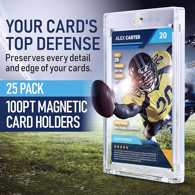 Premium 35PT - 360PT Magnetic Card Holder Case | Magnetic Trading Card Holder, Pro Sports, Football, Basketball, Baseball, MTG & TCG U-V Hard Protectors With Ultra Clear Design Display For Collectors.