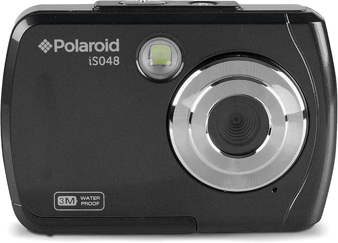 Polaroid IS048 Digital Camera - Small Lightweight Waterproof Instant Sharing 16 MP Digital Portable Handheld Action Camera (Black)