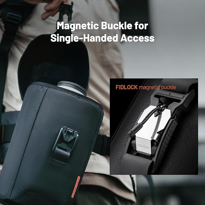 PGYTECH Camera Lens Bag, Magnetic Buckle Camera Lens Case, Water Resistant Protective Lens Pouch for DSLR Camera Lens, Thick Camera Lens Bag for Sony, Nikon, Canon Size L