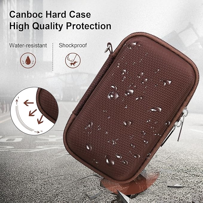 Canboc Carrying Case for KODAK EKTAR H35/ H35N/ KODAK Snapic A1 Film Camera, H35/ Snapic A1 Film Camera Bag, Zipper Mesh Pocket fits Film, Batteries, USB Cable, Brown (Case Only)