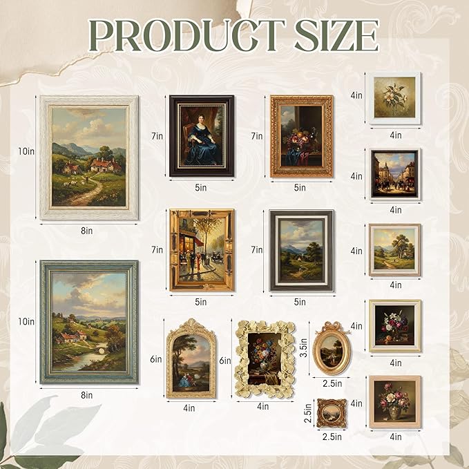 Kathfly 15 Pack Vintage Picture Frames for Wall or Tabletop Display Ornate French Country Frames Vintage Farmhouse Decor Antique Wall Art Set for Gallery Bedroom Living Room Decor