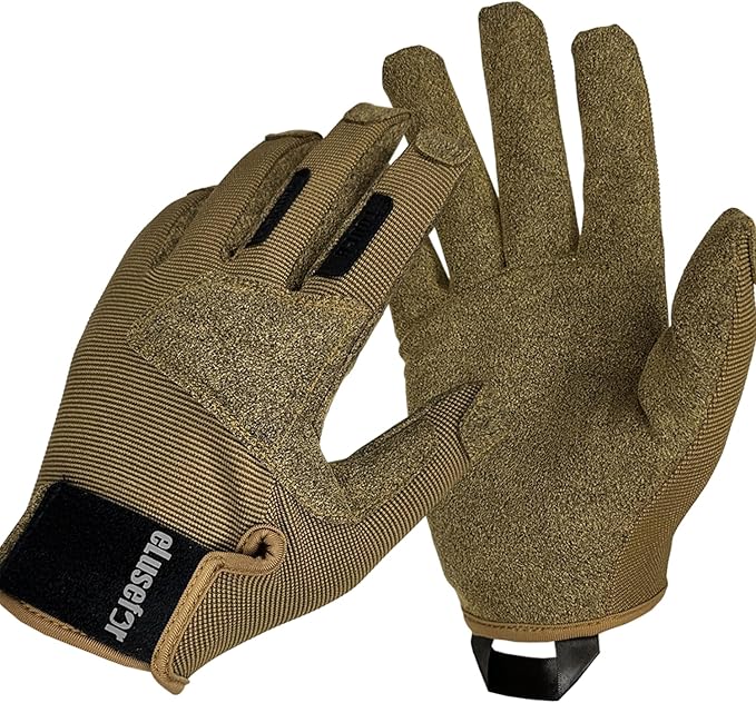 eLusefor Natural Tactile Shooting Glove: Seamless Wrap-Fingers Design, 360° Touchscreen Freedom, Customizable Badge