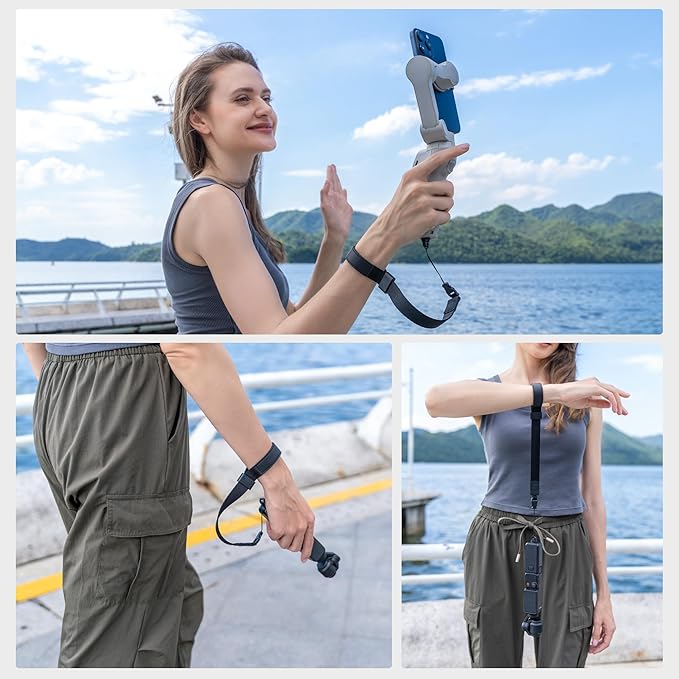 Adjustable Nylon Camera Hand Wrist Strap Lanyard with 1/4"20 & Quick Release Design for DJI Osmo Pocket 3 Pocket3 Creator Combo Accessories Xtra Muse Osmo 360 Insta 360 X5 X4 X3 Mobile 7P 6 Stabilizer