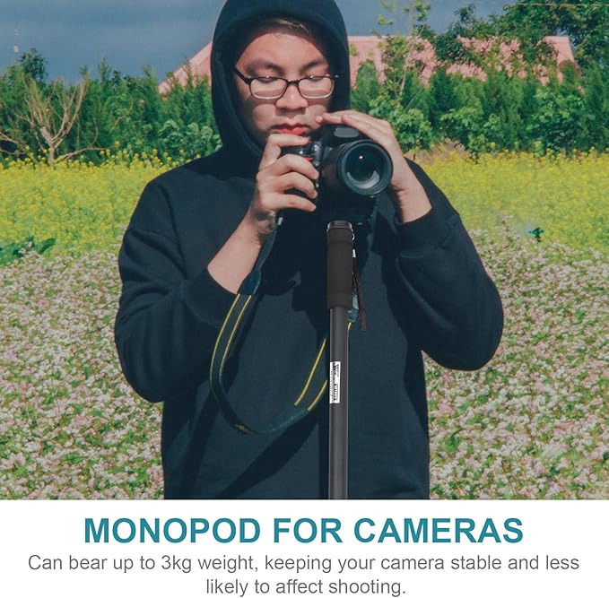 OHPHCALL Extendable Camera Monopod Lightweight Portable Photography Accessory Height Compact Design for DSLR and Digital Cameras