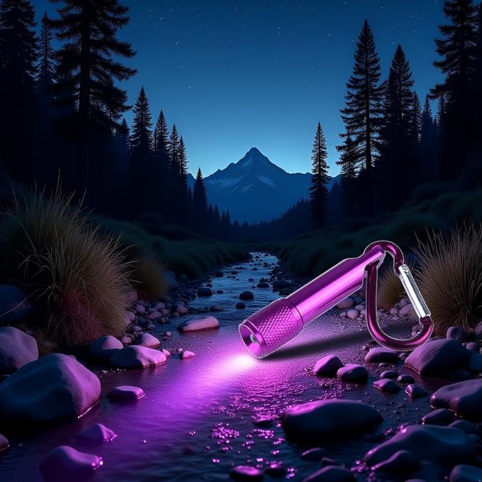 BWESOO Purple Mini Bright Key Ring Portable Pocket Torch,Keychain LED Flashlight, Bike Headlights for EDC, Night Reading, Camping, Power Outage, Emergency Sports and Outdoors