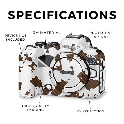 Carbon Fiber Camera Skin Compatible with Canon EOS R6 Mark II Camera (2022) - Brown Cow - Premium 3M Vinyl Protective Wrap Decal Cover - Easy to Apply | Crafted in The USA by MightySkins