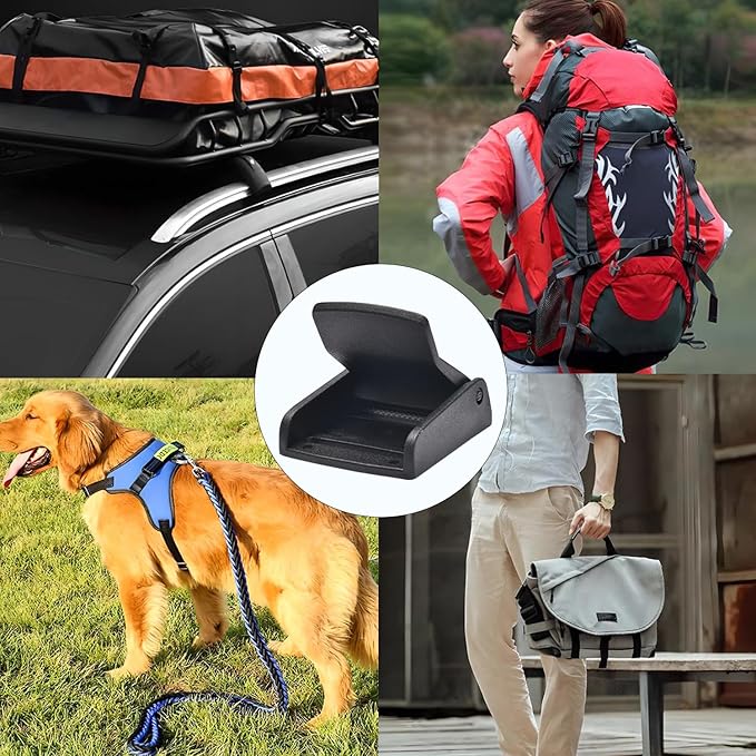 CooBigo 5pcs Webbing Cam Buckles Plastic Black Toggle Clip Backpack Straps