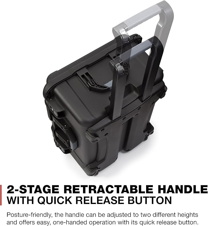 NANUK 950 Waterproof Hard Case with Wheels and Padded Divider - Black