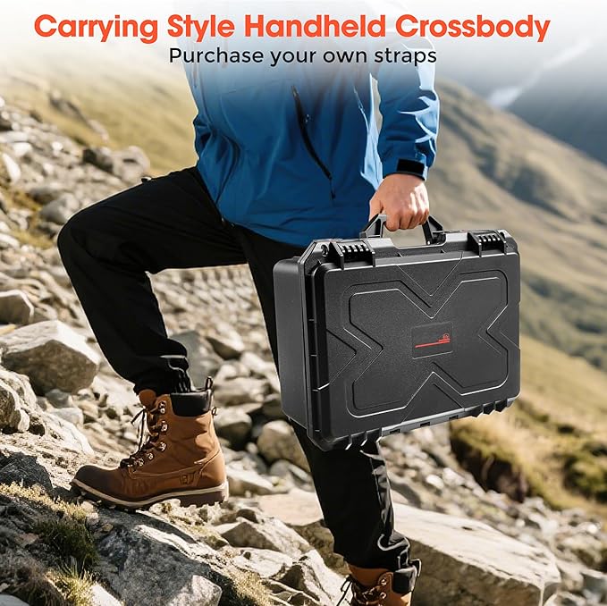 Camera Hard Cases DSLR SLR Lenses Waterproof Travel Weatherproof Protection Dividers For DJI Mavic/Air/Mini Drones for Sony FE 400-800mm f/6.3-8 G OSS For Gopro (Only Case) 16.2x12.8x7inch