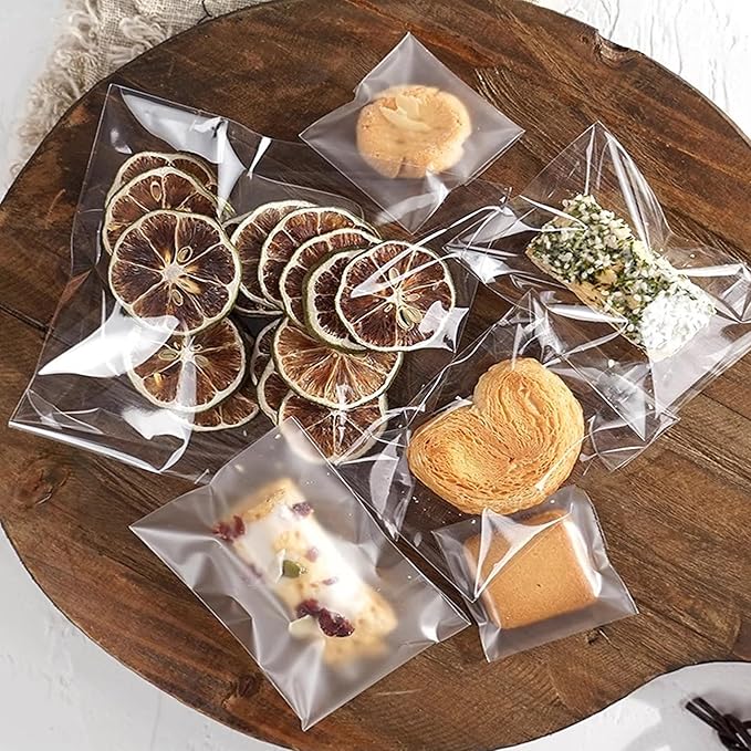Clear Cello Bags 300pcs 2x3" Self-Sealing Plastic Cellophane Bag 1mil Resealable Adhesive Seal Poly Bags for Jewelry Crafts Candies Cookies Bakery Party Favors Candles (12 Sizes to Choose from)