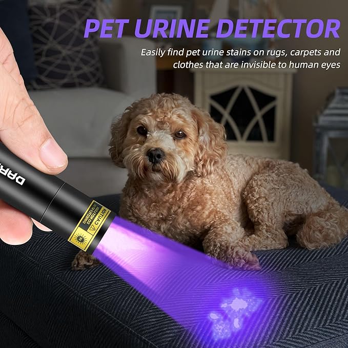 DARKBEAM UV Flashlight 395nm Light Blacklight, Mini But Powerful Woods Lamp USB-C Rechargeable, LED Ultraviolet Flashlights Pocket Pet Urine Detector for Mineral, Uranium Glass, Cured Resin