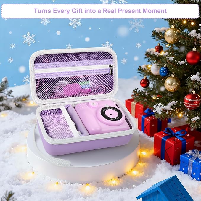 Grapsa Case Compatible with ESOXOFFORE for Dylanto for Anchioo for WEEFUN for GKTZ for Amzelas for Mafiti Instant Print Camera for Kids, Film Camera Storage Holder Organizer Bag (Box Only)- Purple