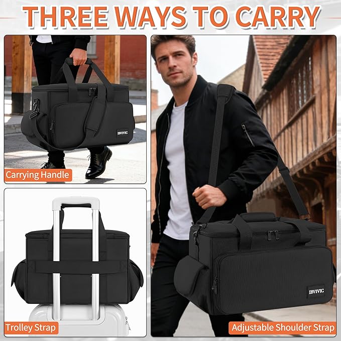 DJ Cable File Bag With Adjustable Dividers, Dj Gig Bag for Cables, Cords, DJ Gear, Sound Instrument and Accessories, Cable Organizer Bag 16L x 11W x 12H inch
