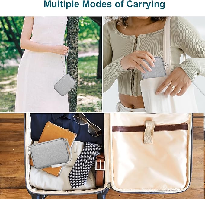 Canboc Carrying Case for KODAK Mini 2 Retro 4PASS Portable Photo Printer/KODAK Mini Shot 2 Retro 4PASS 2-in-1 Instant Digital Camera, Mesh Bag fits Photo Paper and Cable, Grey