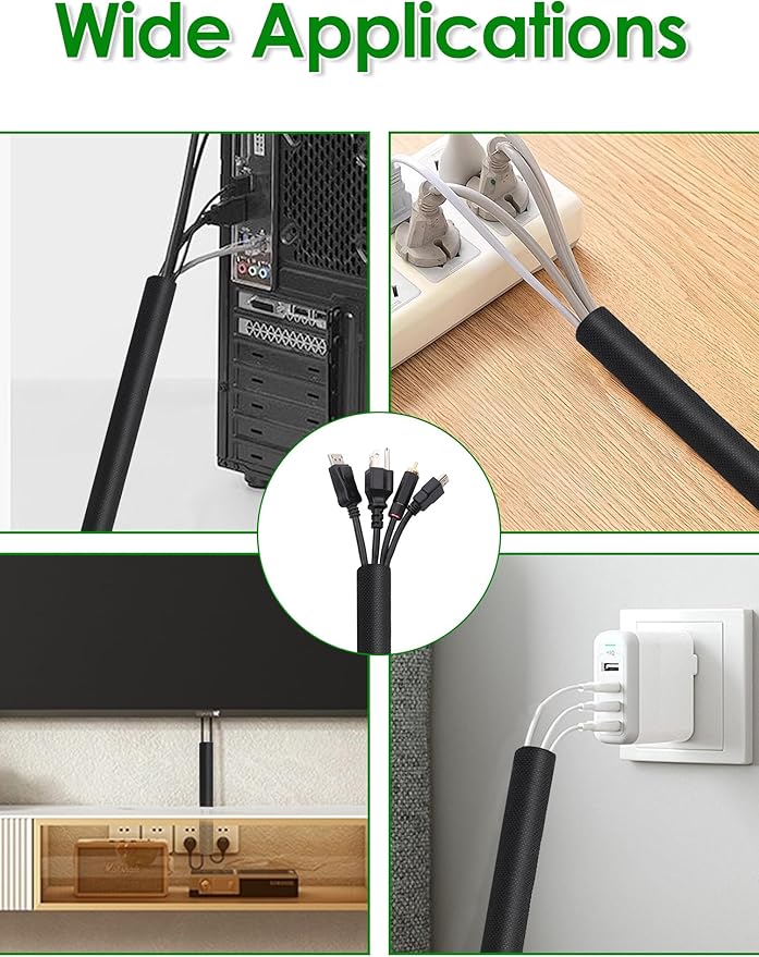Wire Sleeves for Cables -Mic Boom Arm Cables Sleeve, Tidy up the Wire Harness, Versatile, Flexible and Easy to Install by YOUSHARES (2PCS)