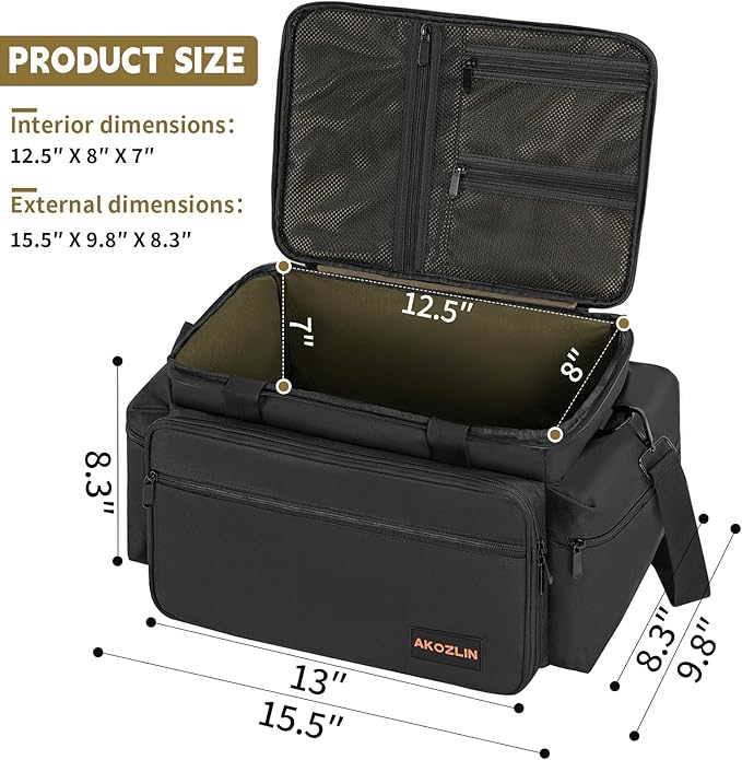 AKOZLIN Cable File Bag with Detachable Dividers for DJ Gear, Sound Instrument Accessories