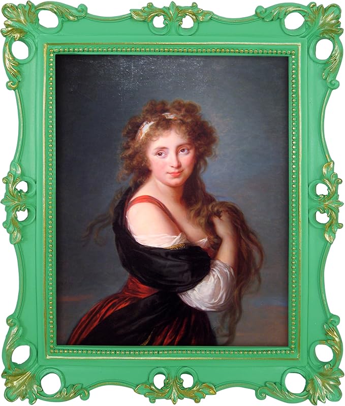 SIMON'S SHOP Vintage Picture Frame 8x10, Light Green Photo Frame, Resin Floral Frame for Wall or Tabletop Display