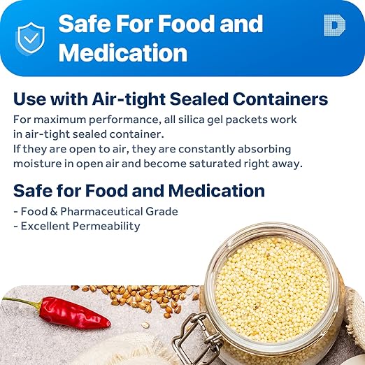 Dry & Dry 20 Gram [500 Packets] Silica Gel Packets Desiccants, Silica Packets - Rechargeable Silica Gel Packs, Silica Gel Packets, Desiccants Packets, Silica Gel