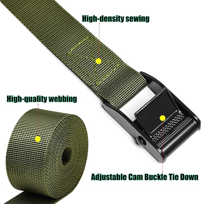 Heavy Duty Trail & Game Camera Mount Straps Belts Hunting Camera Tree Mounting Strap Belts Kit, Tie Down Straps with Buckle Portable UV Resistant and Foldable Nylon Fiber Strap Hunting Accessory 4 Pcs