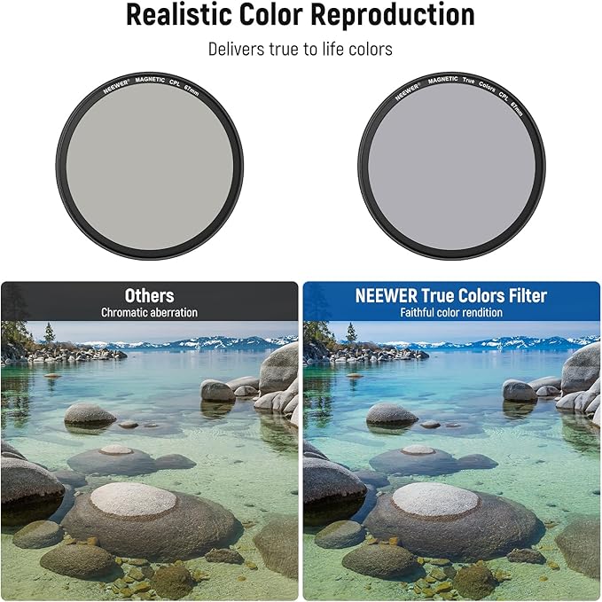 NEEWER 67mm Magnetic CPL Filter Set, Circular Polarizing Multicoated HD with Magnetic Filter Backplate Adapter, Compatible with iPhone 16 Pro/16 Pro Max Phone Cage Video Rig (PA073/PA074)