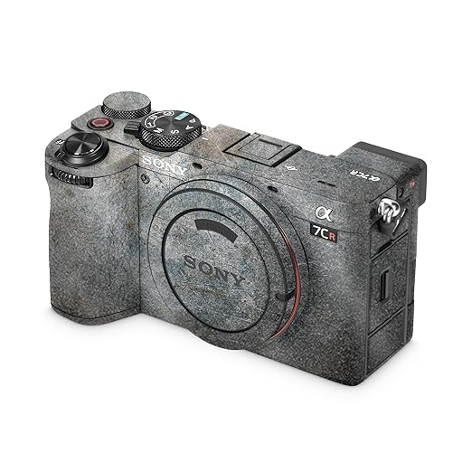 Glossy Glitter Camera Skin Compatible with Sony Alpha 7CR Camera (2023) - Shadow Concrete - Premium 3M Vinyl Protective Wrap Decal Cover - Easy to Apply | Crafted in The USA by MightySkins