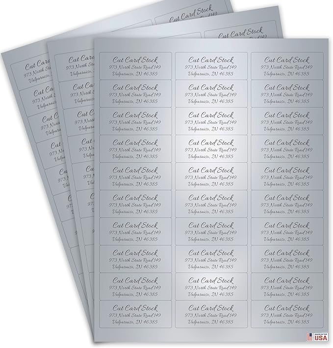 Personalized Return Address Labels - Simple Unique Design - Available in White, Clear, Kraft, Gold, or Silver Labels -120 Labels - 120 Envelope Seals Included - Made in The U.S.A. (Silver)