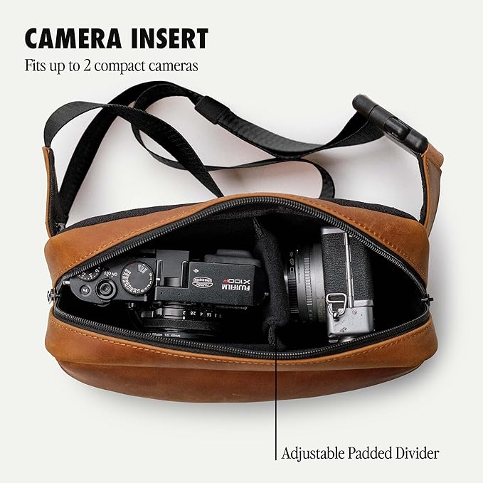 Evergreen Legacy Compact Camera Sling/Genuine Leather/Cross-body Bag/Compatible with Fujifilm X100 Series, X-Pro 3, XT4, Leica M6