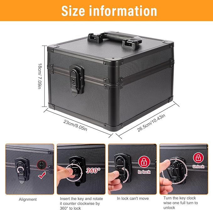 EcoVibe Graded Card Case, Aluminum Alloy Trading Card Storage Box with Carry Handle, Sports Card Case Holders with Dividers, Graded Card Storage Boxes Fits Psa, Tcg, Csg, Bgs, Sgc Slabs