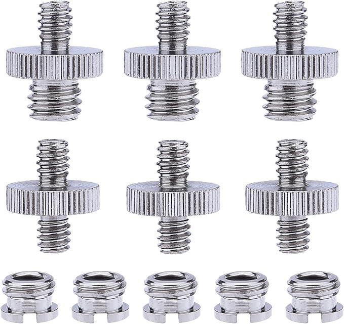 1/4 inch and 3/8 inch Converter Screw Adapter Mount Set for Camera/Tripod/Monopod/Ballhead/Light Stand