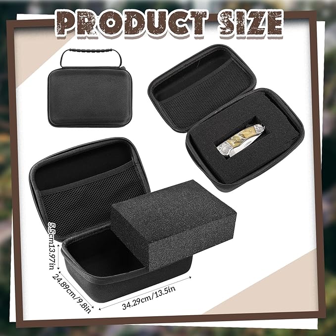 Relaxweex EVA Hard Case with Customizable Foam 13.5 x 9.8 x 5.5 Inchprotective EVA Carrying Case Shockproof Outdoor for Camera, Digital Products, Electronic Instruments with Knife, Black