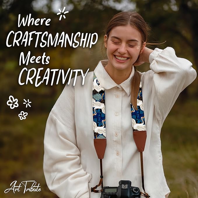Art Tribute Camera Strap for All DSLR and Mirrorless Cameras. Photographers Strap Neck, Shoulder & Crossbody Camera Strap