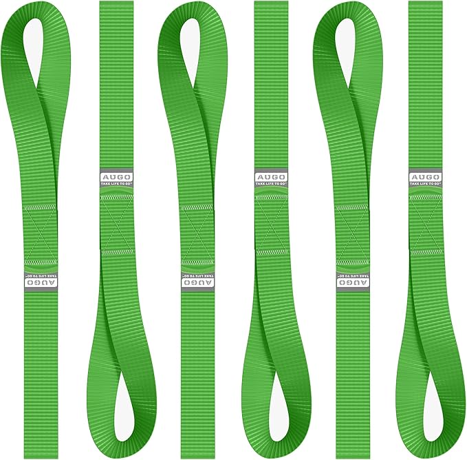 Soft Loop Tie Down Straps - 1,500 Load Capacity & 4,500 Lbs Breaking Strength - 6 Pack - Loops for Securing ATV, UTV, Motorcycles, Scooters, Dirt Bikes, Lawn & Garden Equipment - by AUGO