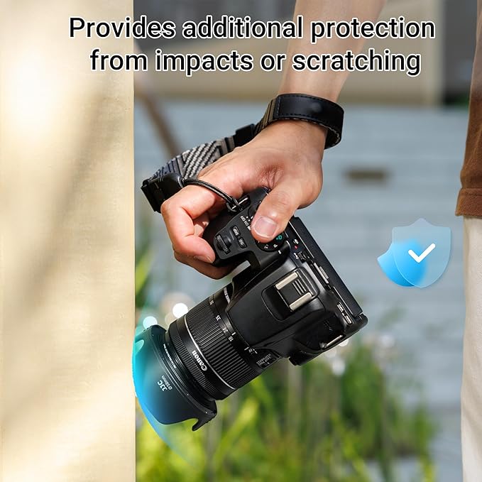 JJC 58mm Tulip Flower Lens Hood Accessories for Canon EOS Rebel T7 T6 T8i T7i T6i T5i SL3 SL2 90D 80D 77D Camera with EF-S 18-55mm Kit Lens, Innovative Reversible Design, Support 58mm Filter/Lens Cap