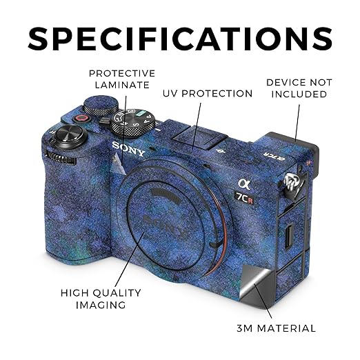 Glossy Glitter Camera Skin Compatible with Sony Alpha 7CR Camera (2023) - Blue Ice - Premium 3M Vinyl Protective Wrap Decal Cover - Easy to Apply | Crafted in The USA by MightySkins