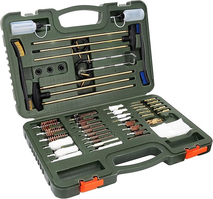 BOOSTEADY Gun Cleaning Kit Universal Gun Cleaning Kit Shotgun Pistol Cleaning Kit with Lightweight Organized Carrying Case Gun Cleaning Supplies Gun Cleaner Bottle Brass Jags and Tips